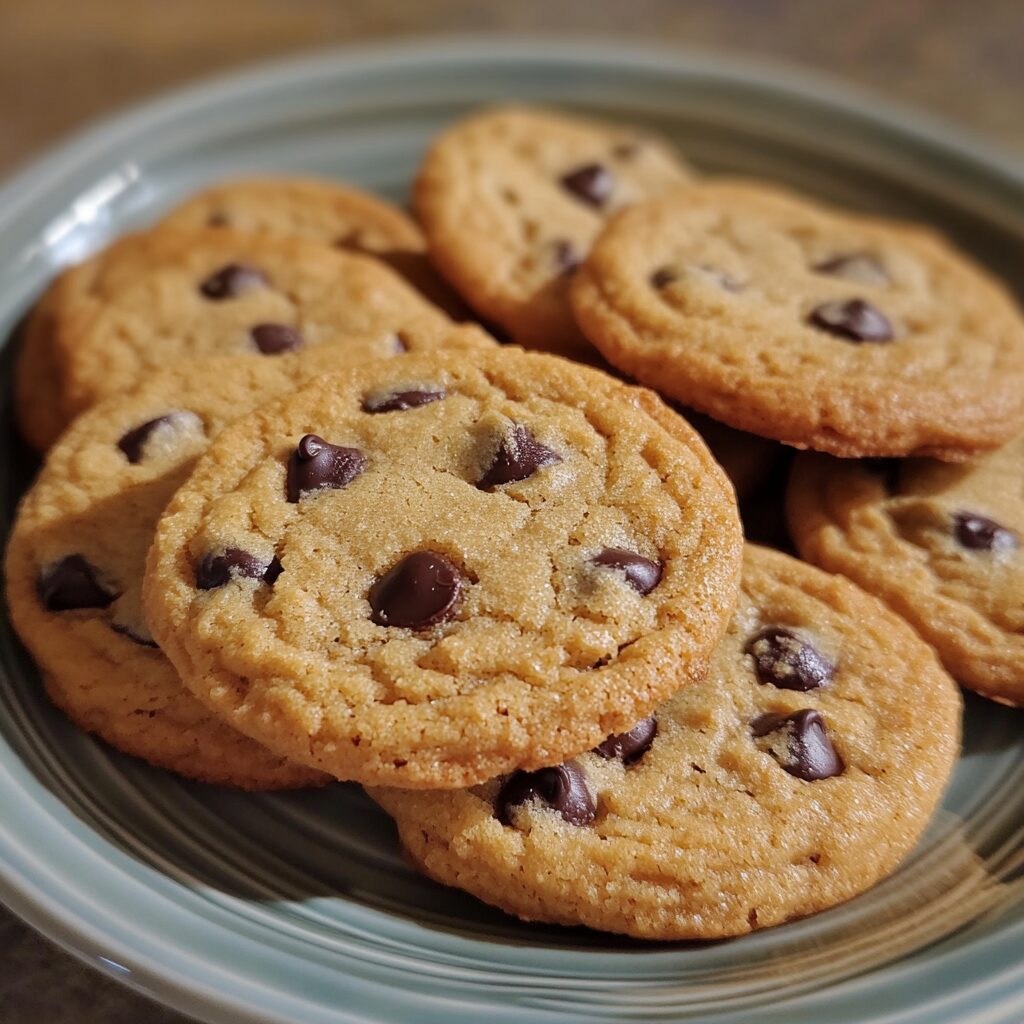 Thick Chocolate Chip Cookies served fresh in natural light
