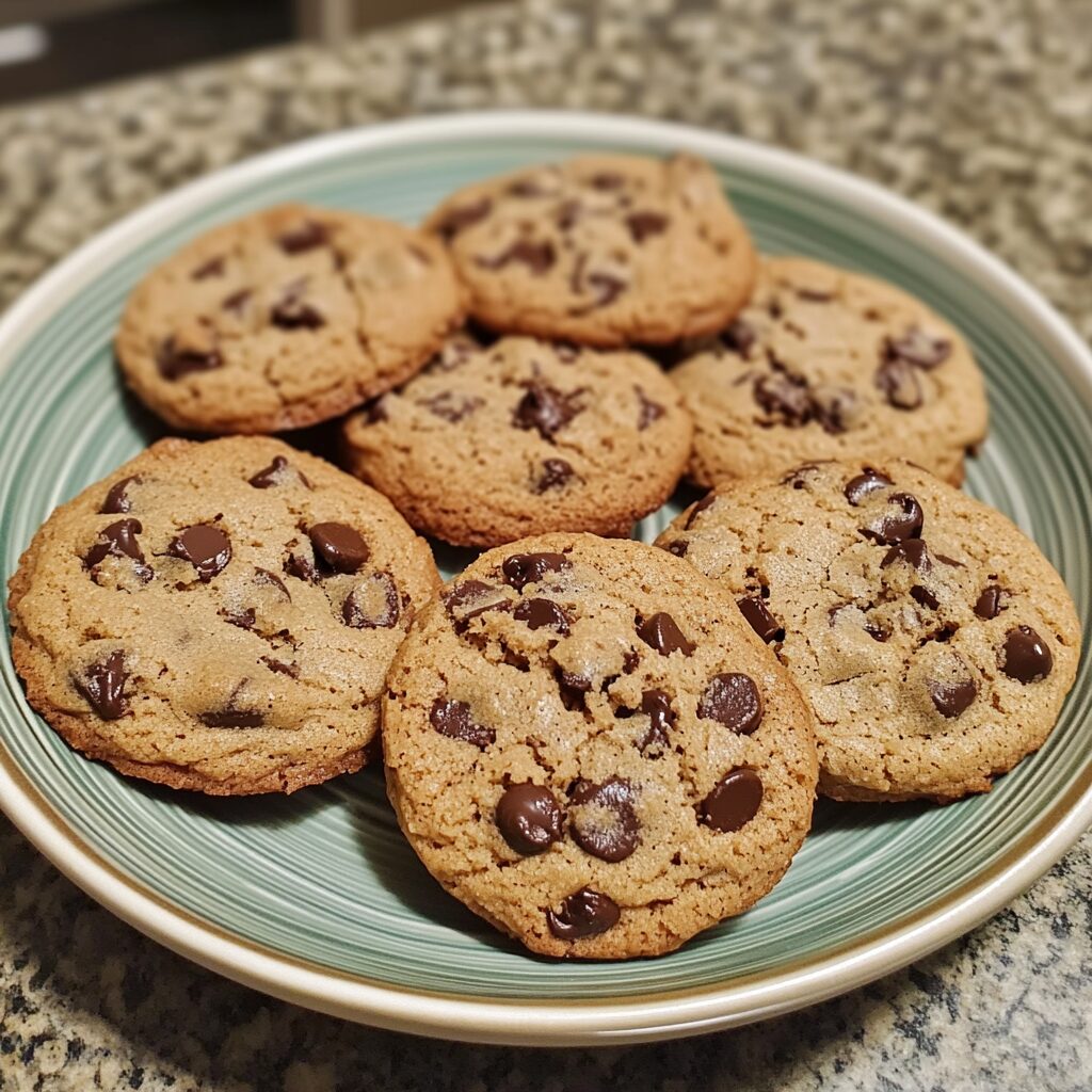 Ultra Thick Bakery Style Chocolate Chip Cookies served fresh in natural light