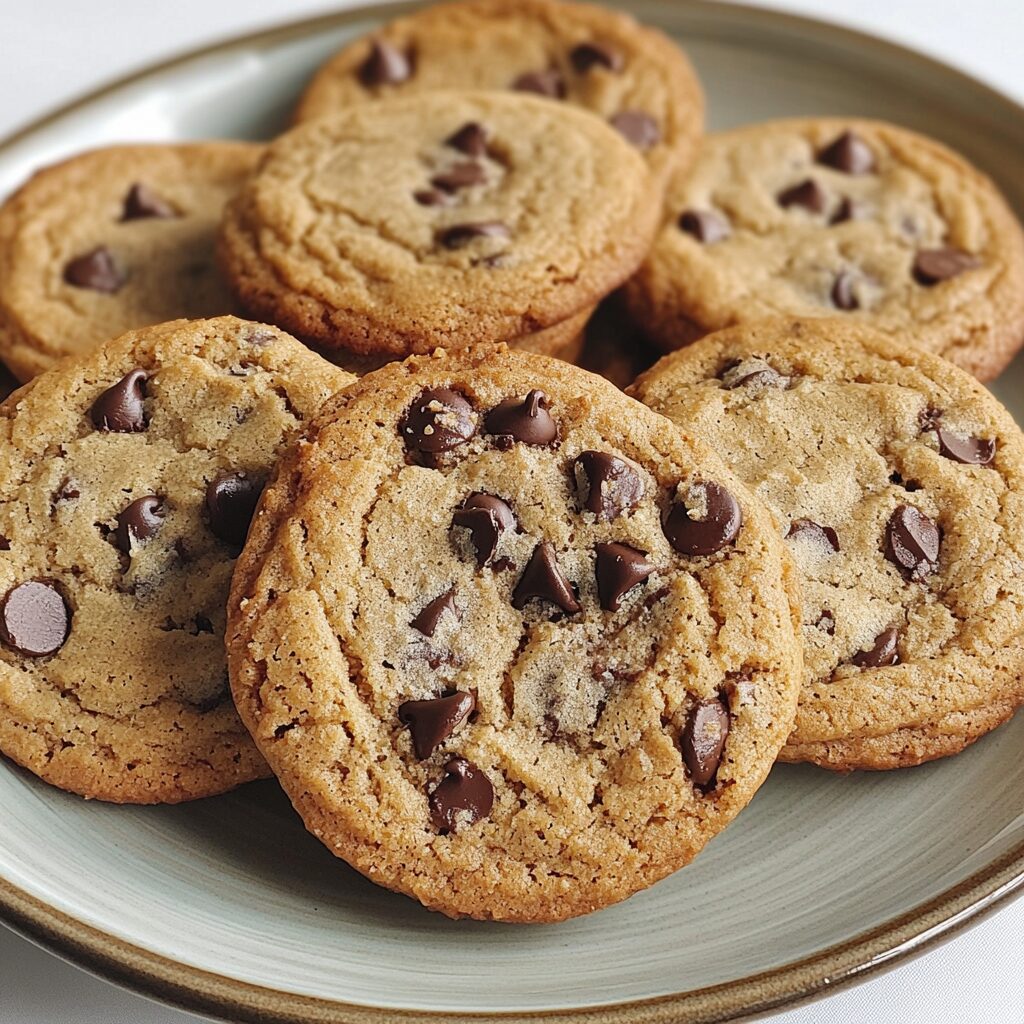 Vegan Chocolate Chip Cookies served fresh in natural light