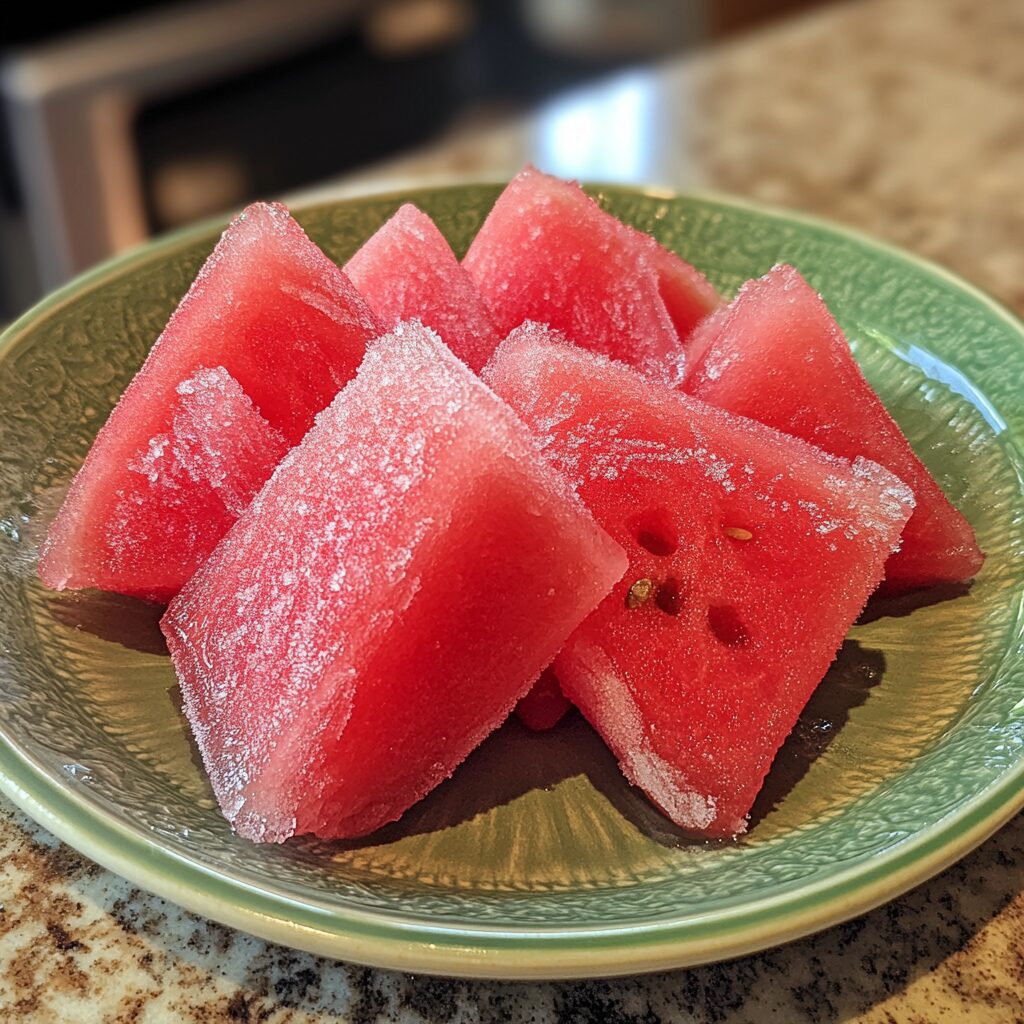 Watermelon Ice served fresh in natural light