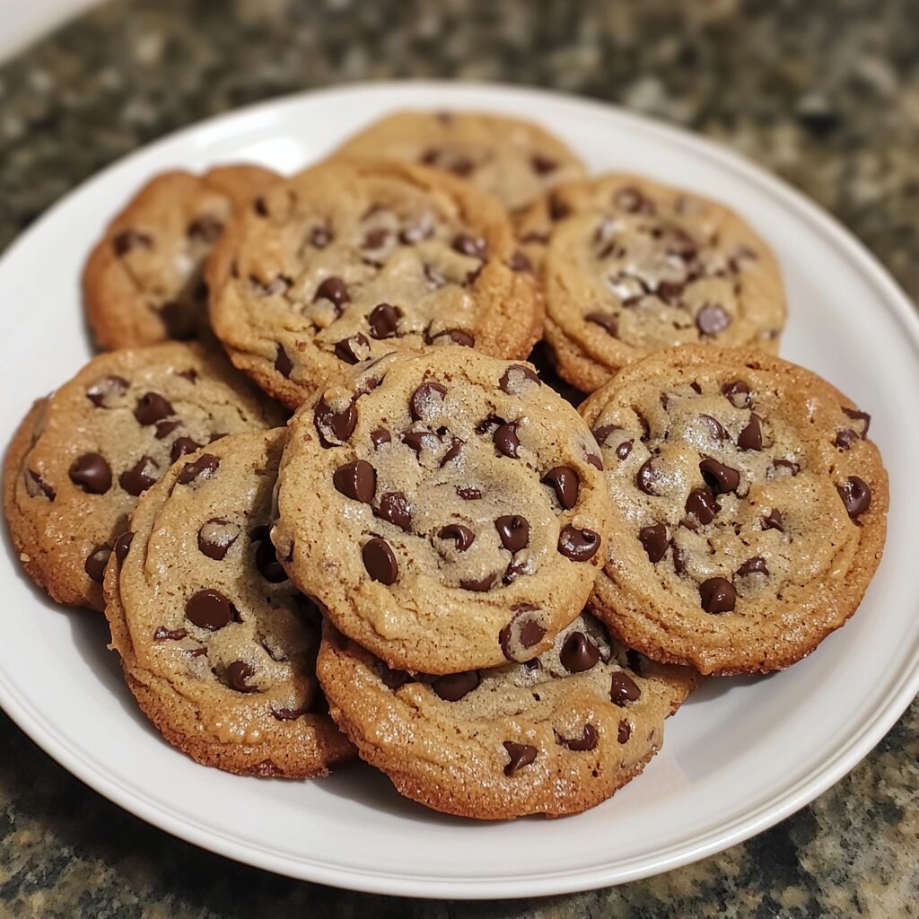 BEST Chocolate Chip Cookie Recipe served fresh in natural light
