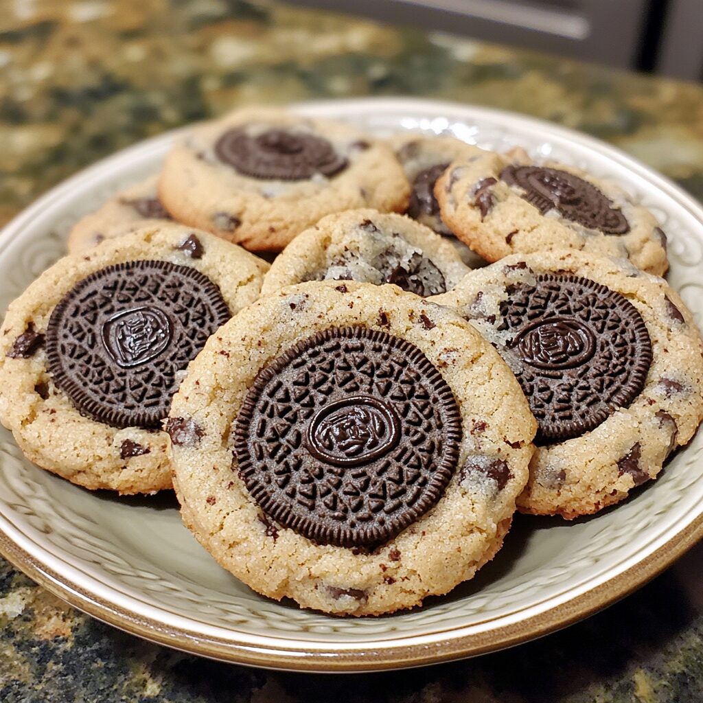 Best Oreo Chocolate Chip Cookies served fresh in natural light
