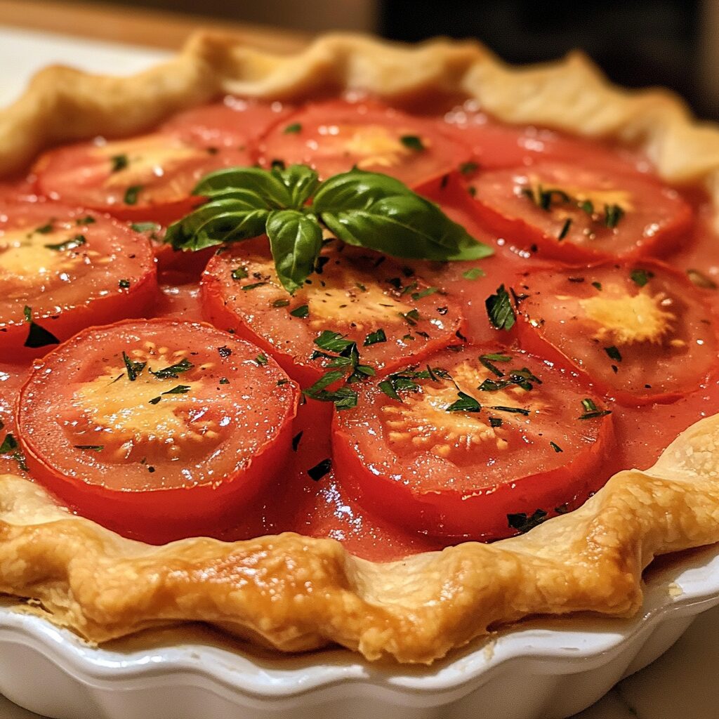 Best Southern Tomato Pie Recipe Use Up Garden Tomatoes plated with inviting texture and rich homemade color