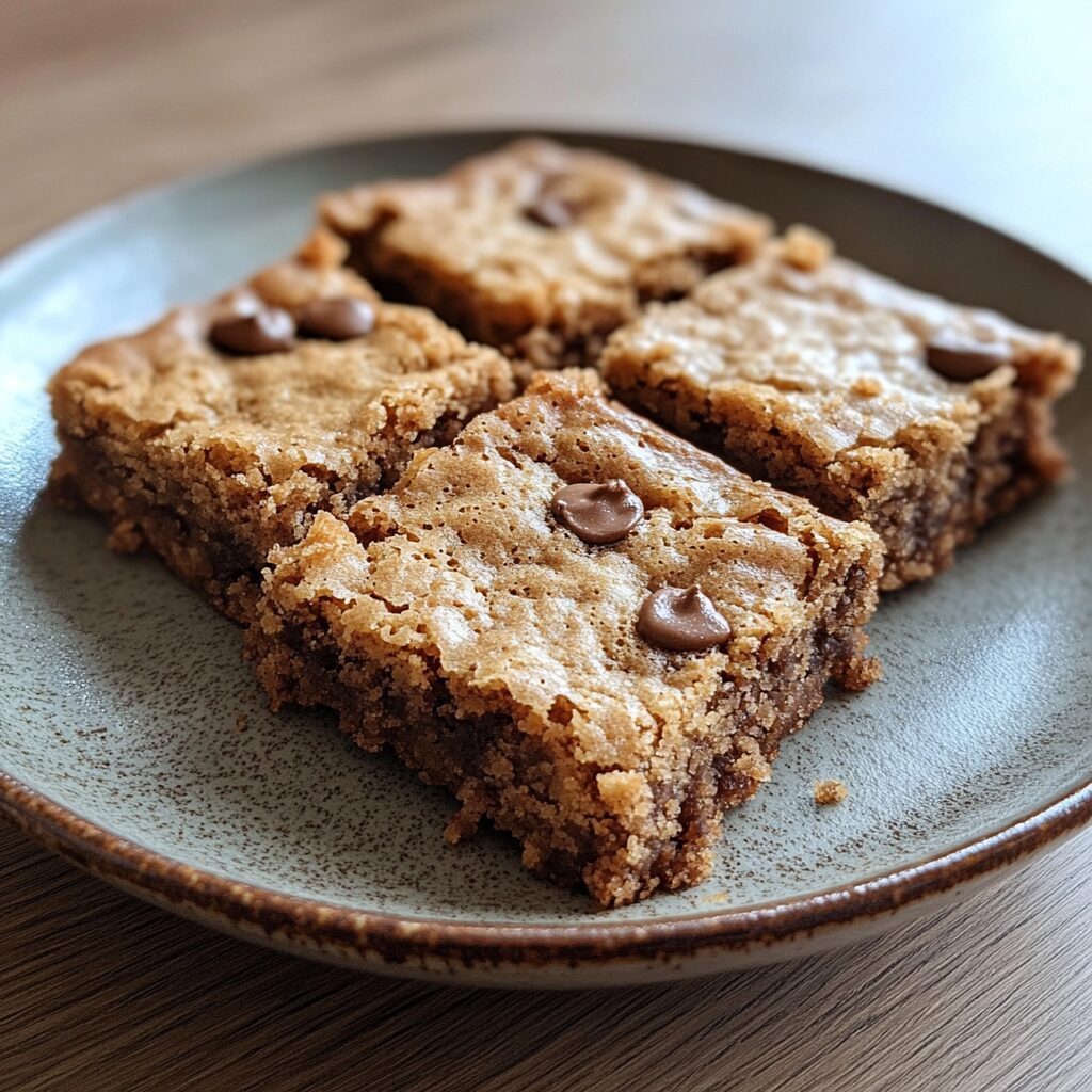 Blondie Recipe served fresh in natural light
