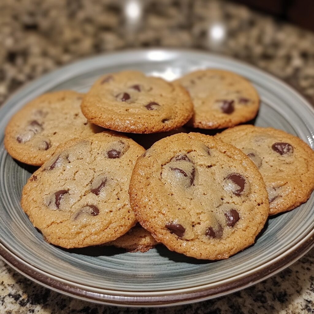 Browned Butter Chocolate Chip Cookies served fresh in natural light
