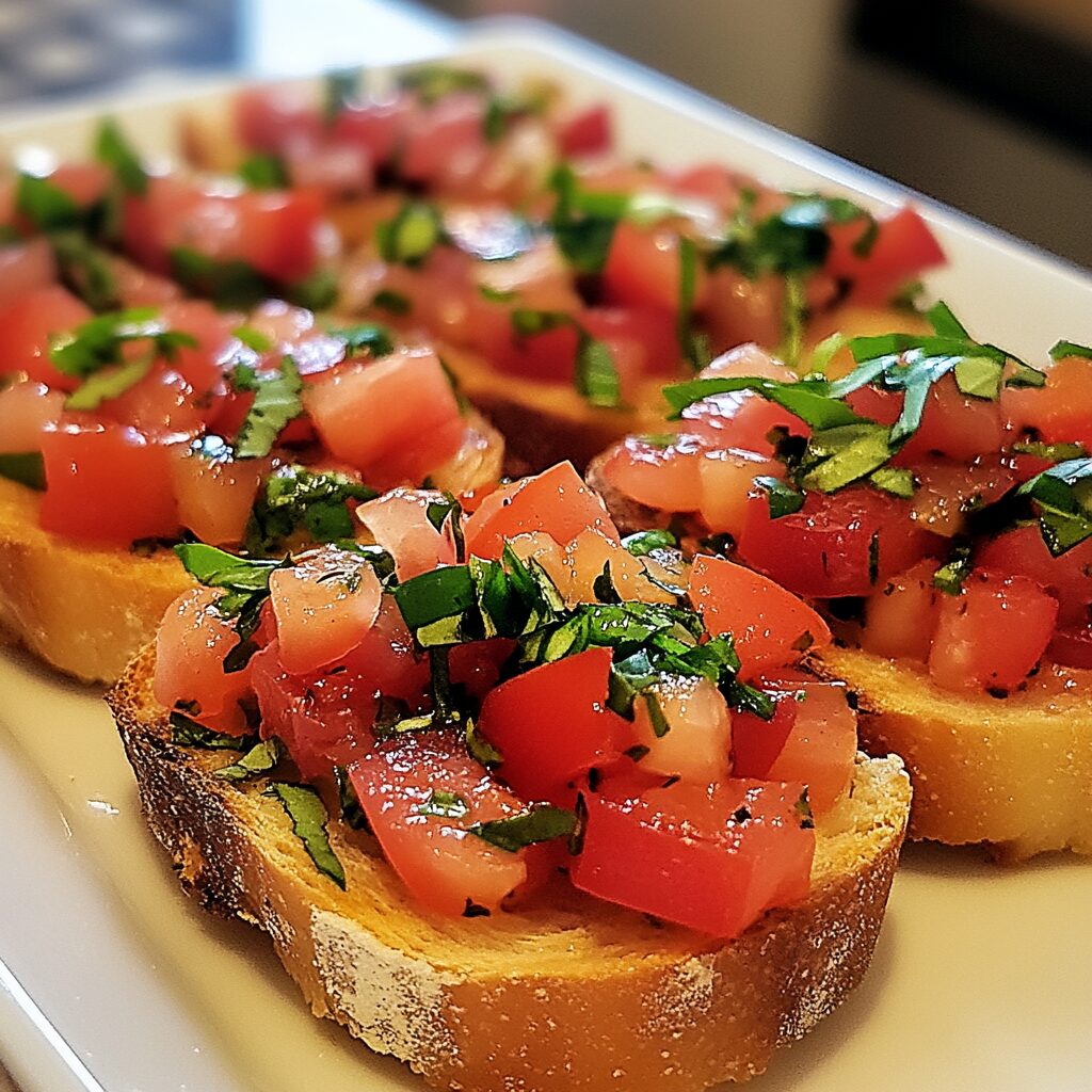 Bruschetta in a Jar Canning Recipe plated with inviting texture and rich homemade color