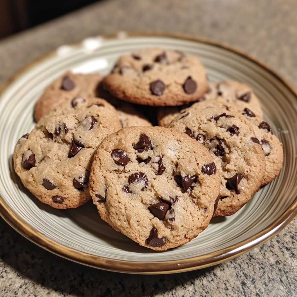 CHOCOLATE CHIP BANANA COOKIES served fresh in natural light