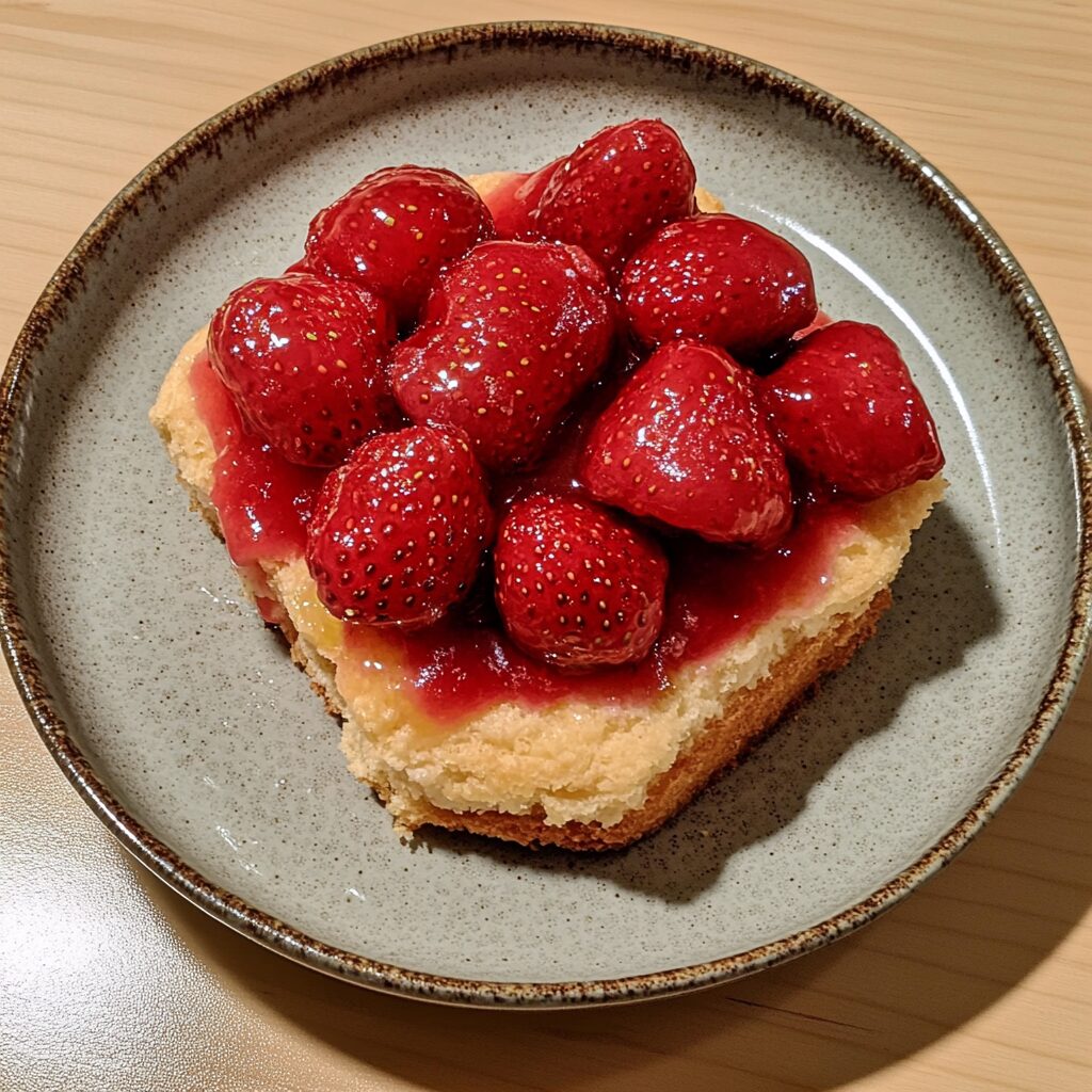 Charlotte Aux Fraises served fresh in natural light
