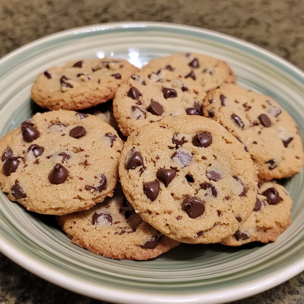 Chocolate Chip Cookies Made with Pudding served fresh in natural light