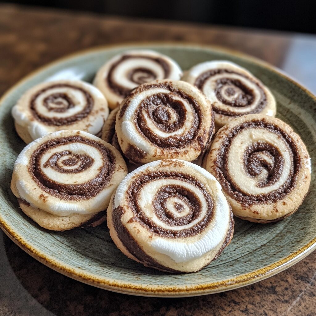 Chocolate Marshmallow Swirl Cookies [50 Minutes] served fresh in natural light.