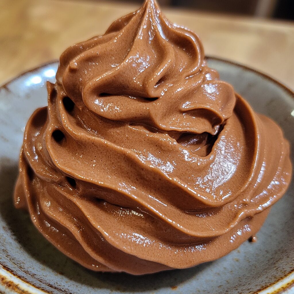 Chocolate Mousse (quick & easy) served fresh in natural light