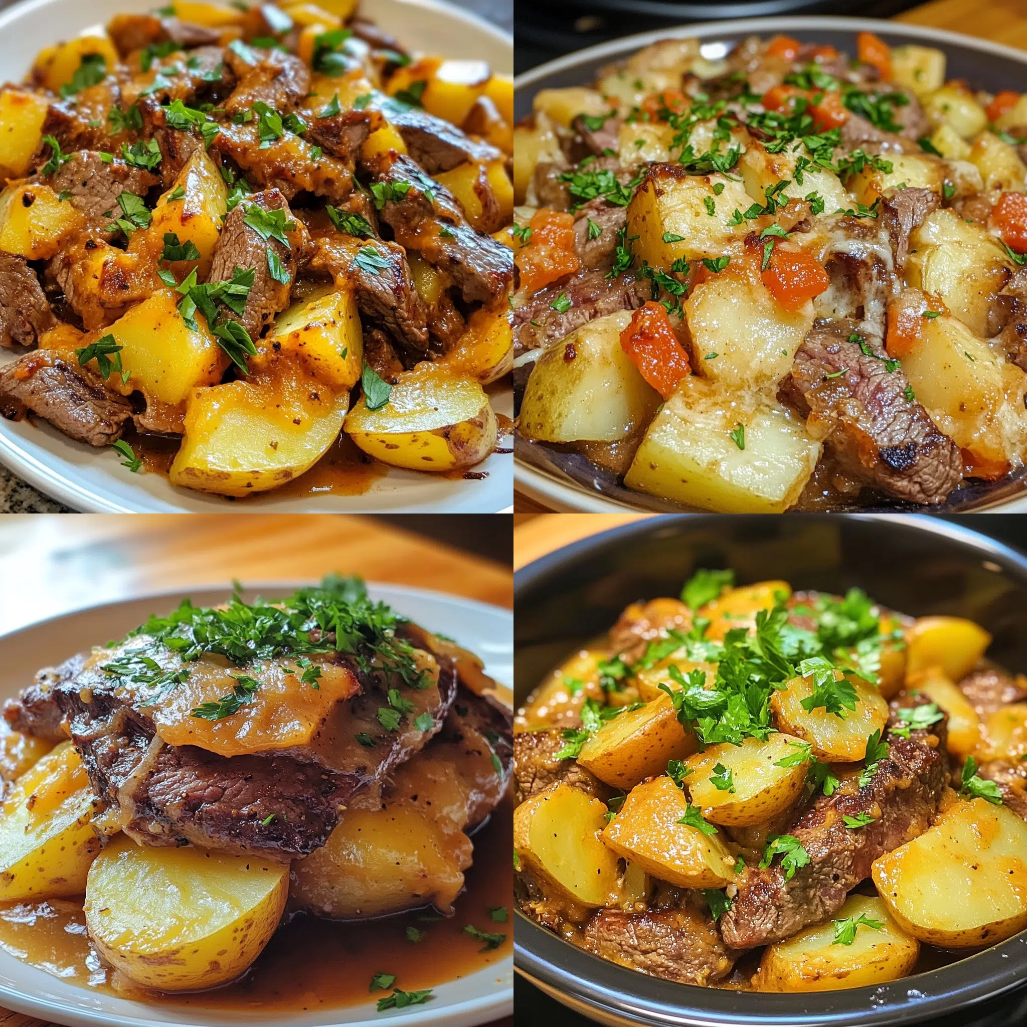 Crockpot Loaded Steak Potato Bake Easy Hearty Comfort Food plated with inviting texture and rich homemade color