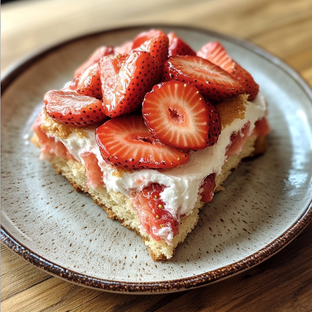 EASY Homemade Strawberry Shortcake served fresh in natural light