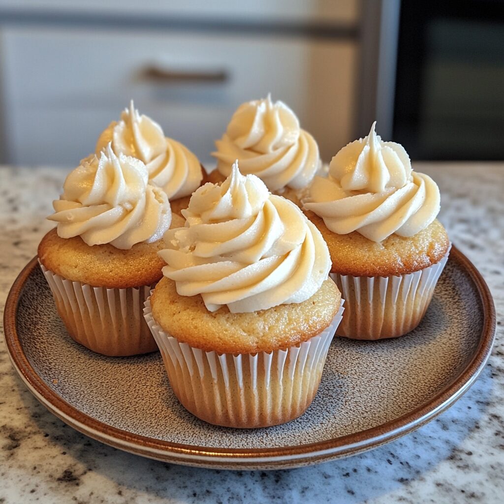 Easy Homemade Vanilla Cupcakes Recipe served fresh in natural light