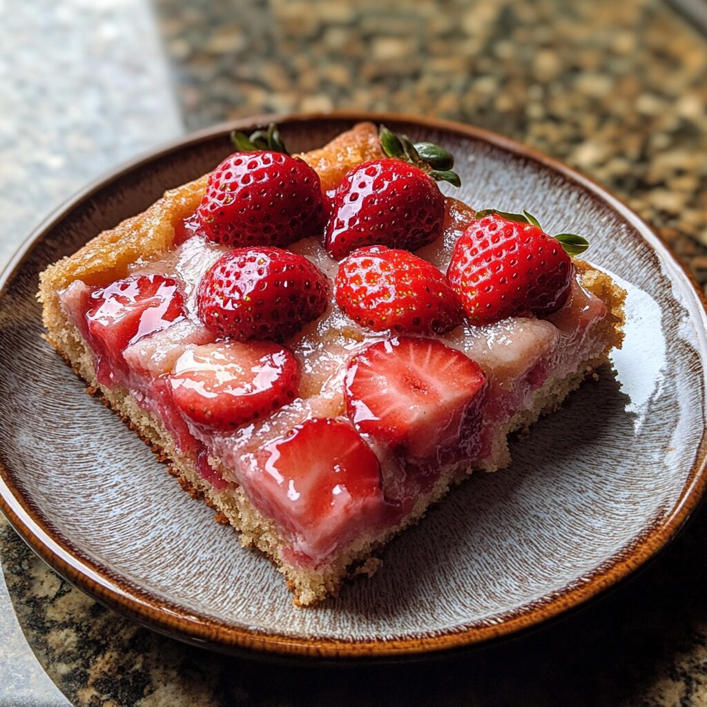 Easy Paula Deen Strawberry Cake Recipe served fresh in natural light