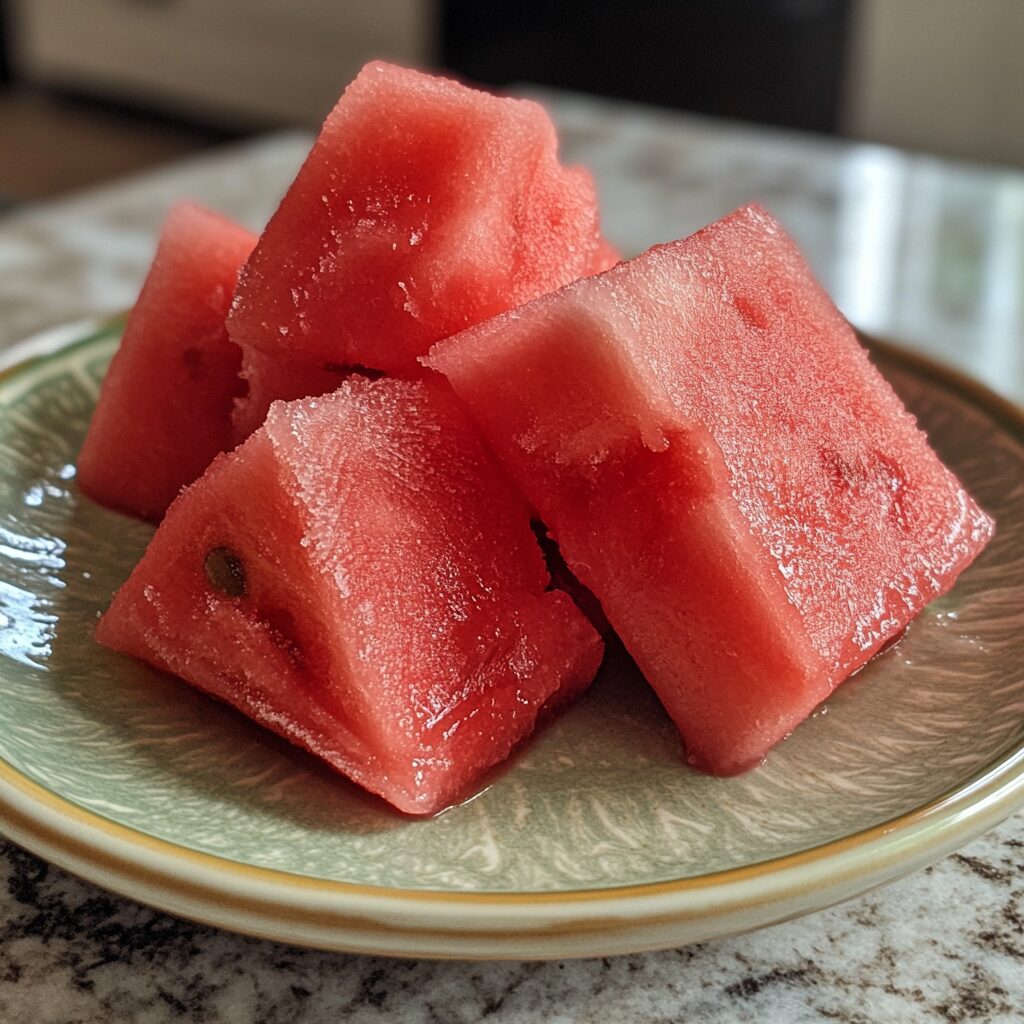 Easy Watermelon Italian Ice served fresh in natural light