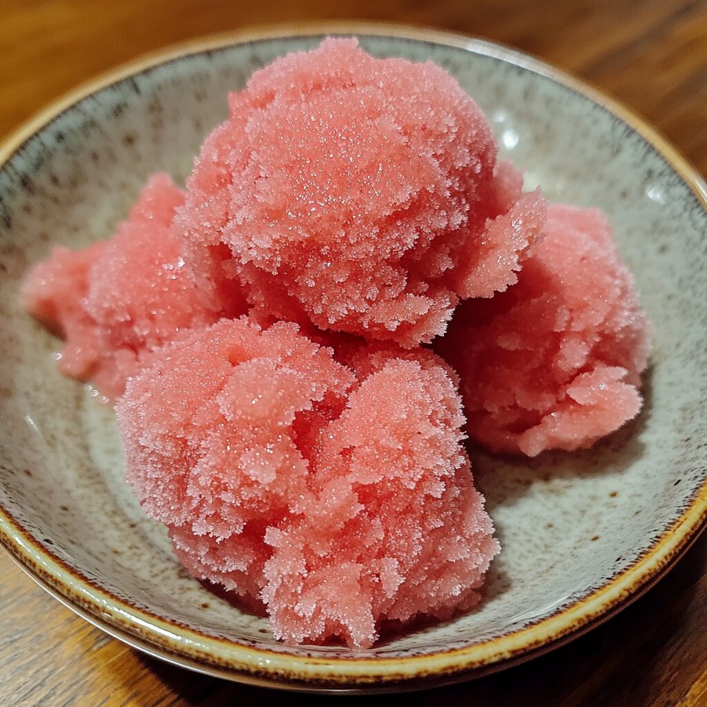 Frozen 2-Ingredient Watermelon Sorbet served fresh in natural light