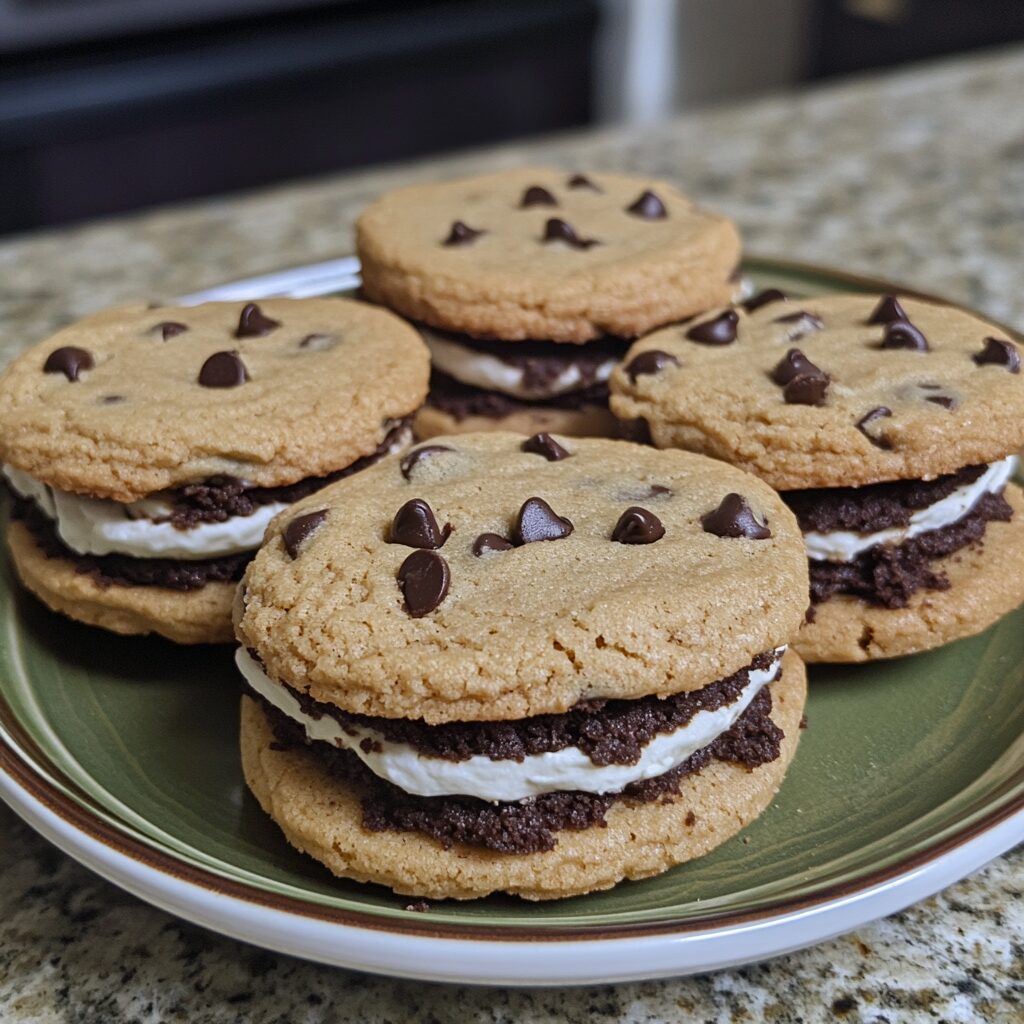 Irresistible Chocolate Chip Cookie Sandwiches Recipe served fresh in natural light