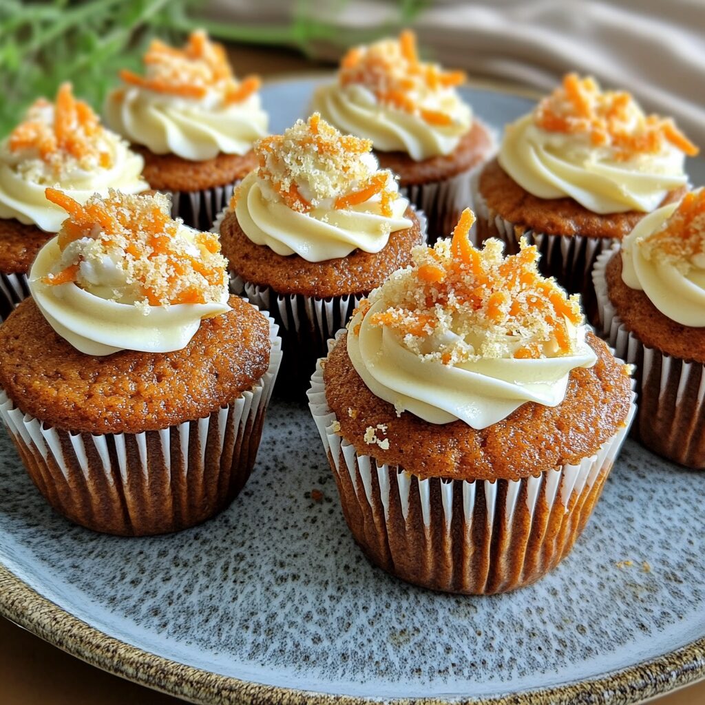 Irresistibly Moist Carrot Cake Cupcakes Recipe Easy Steps served fresh in natural light