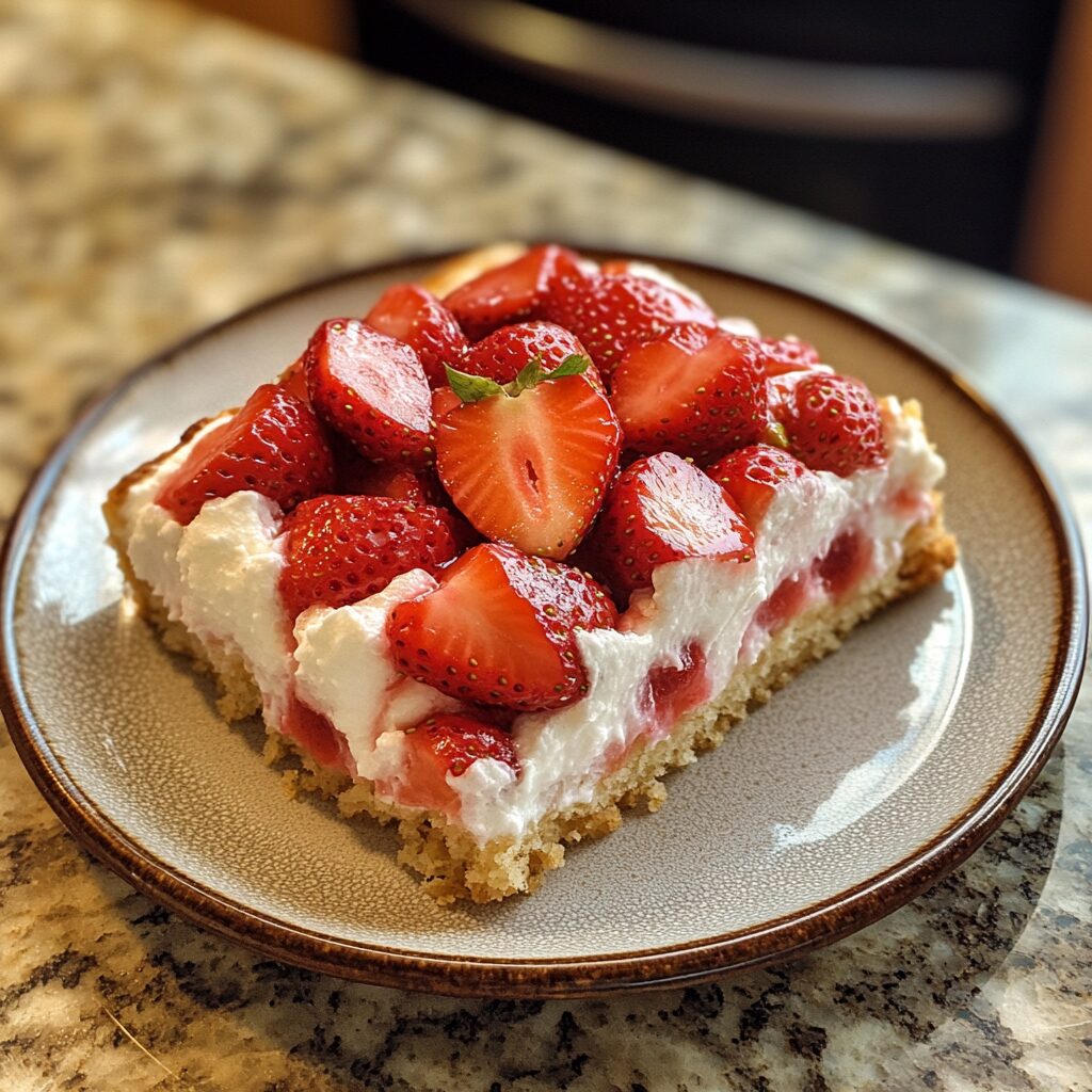 Moist Classic Strawberry Shortcake served fresh in natural light