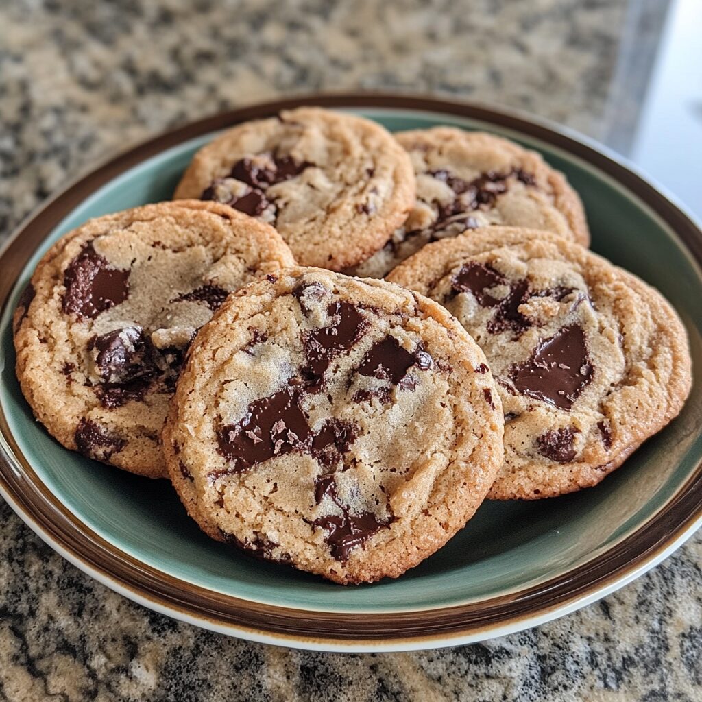 New York Style Chocolate Chip Cookies Recipe Perfectly Chewy & Crispy Cookies served fresh in natural light