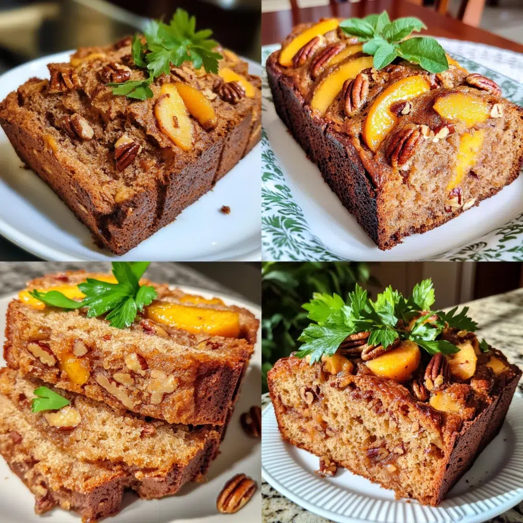 Peach Pecan Bread Recipe plated with inviting texture and rich homemade color