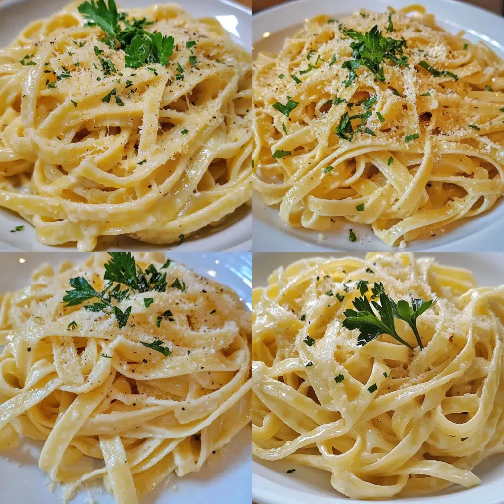 Roasted Garlic Asiago Fettuccine plated with inviting texture and rich homemade color
