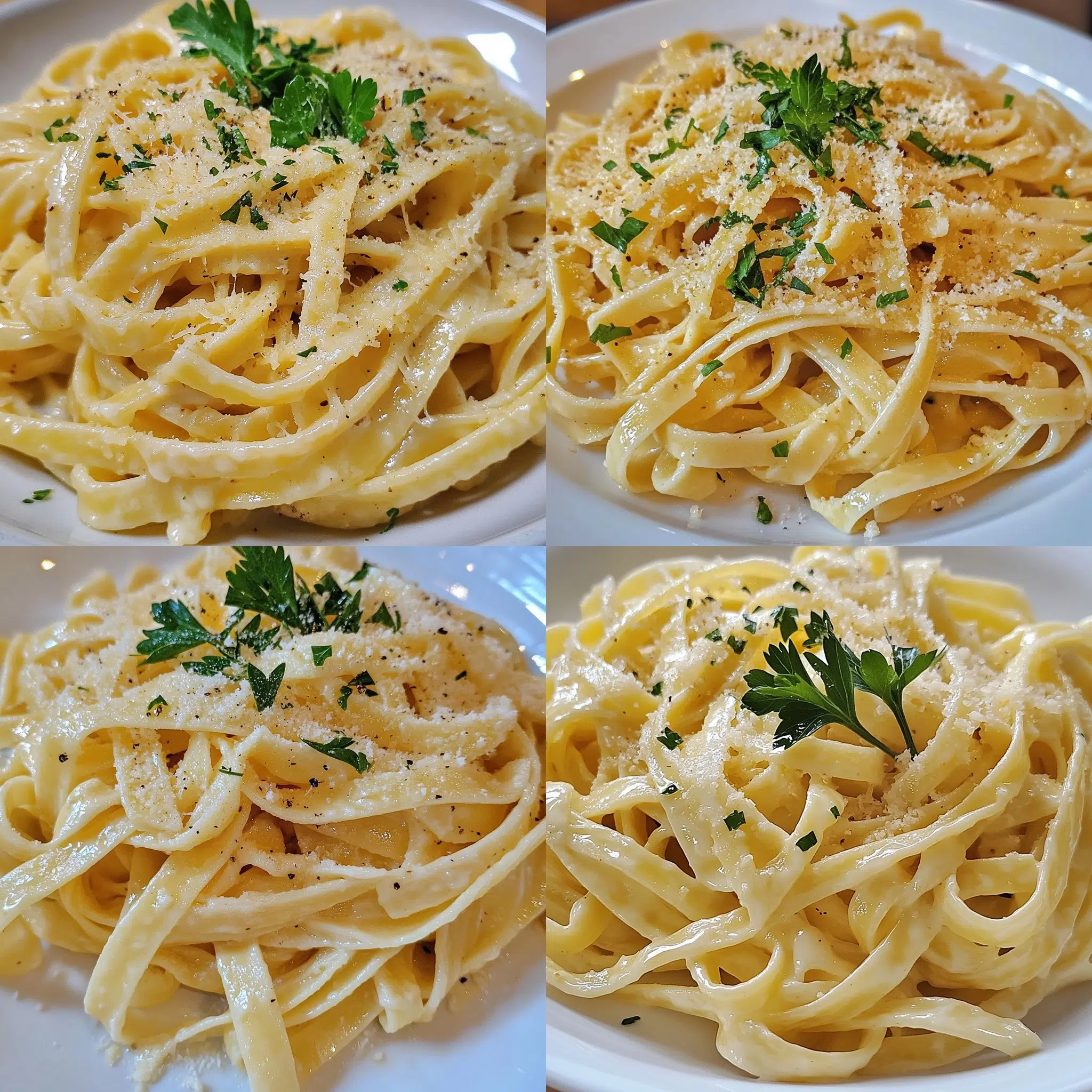 Roasted Garlic Asiago Fettuccine plated with inviting texture and rich homemade color
