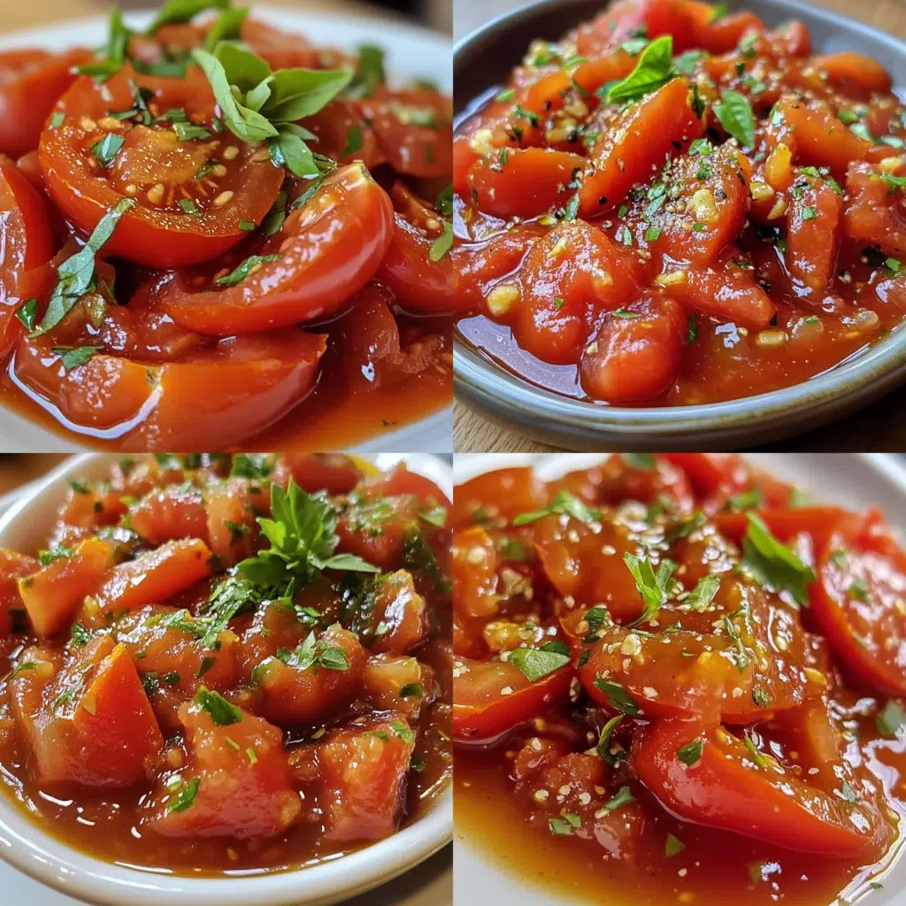 Roasted Tomato Sauce Recipe for Canning plated with inviting texture and rich homemade color