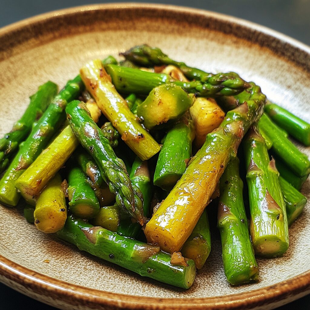 Sauteed Asparagus served fresh in natural light