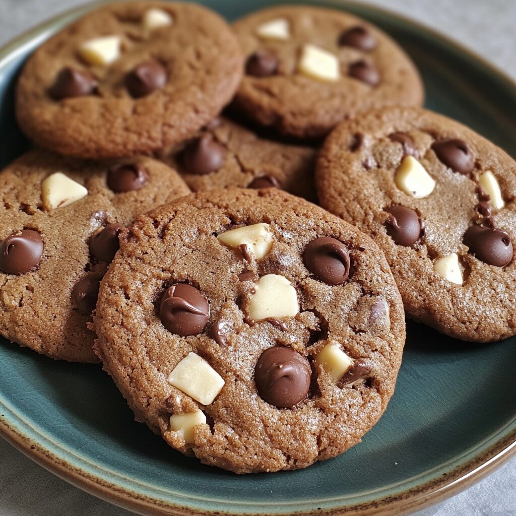 Simple Double Chocolate Chip Cookies Gourmet Cookie Recipes Spring Cookies served fresh in natural light