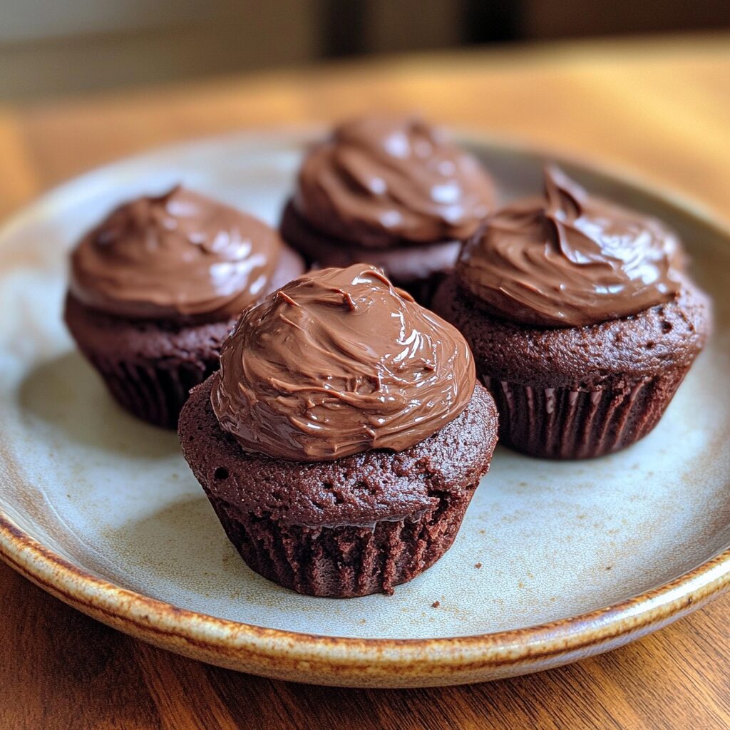 Ultimate Double Chocolate Cupcakes served fresh in natural light