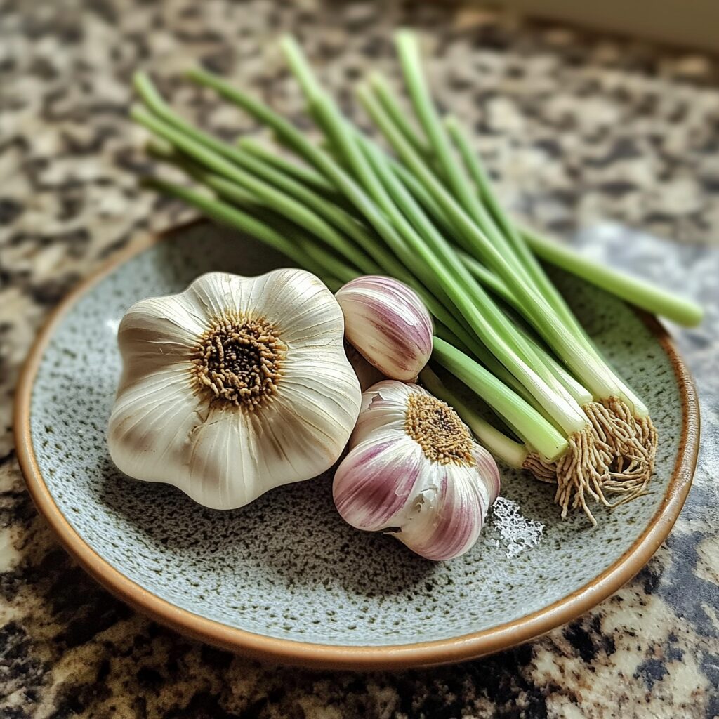 When to Harvest Garlic and Scapes served fresh in natural light