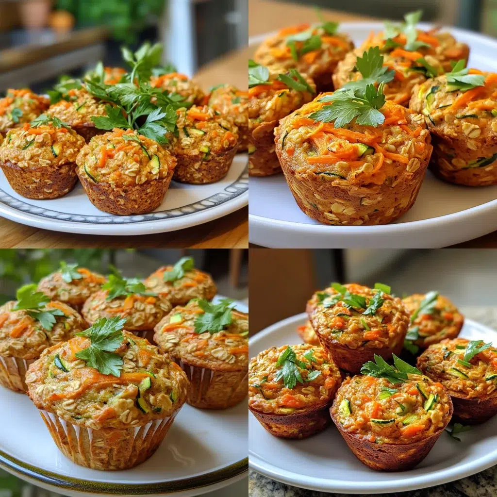 Zucchini Carrot Oatmeal Muffins plated with inviting texture and rich homemade color