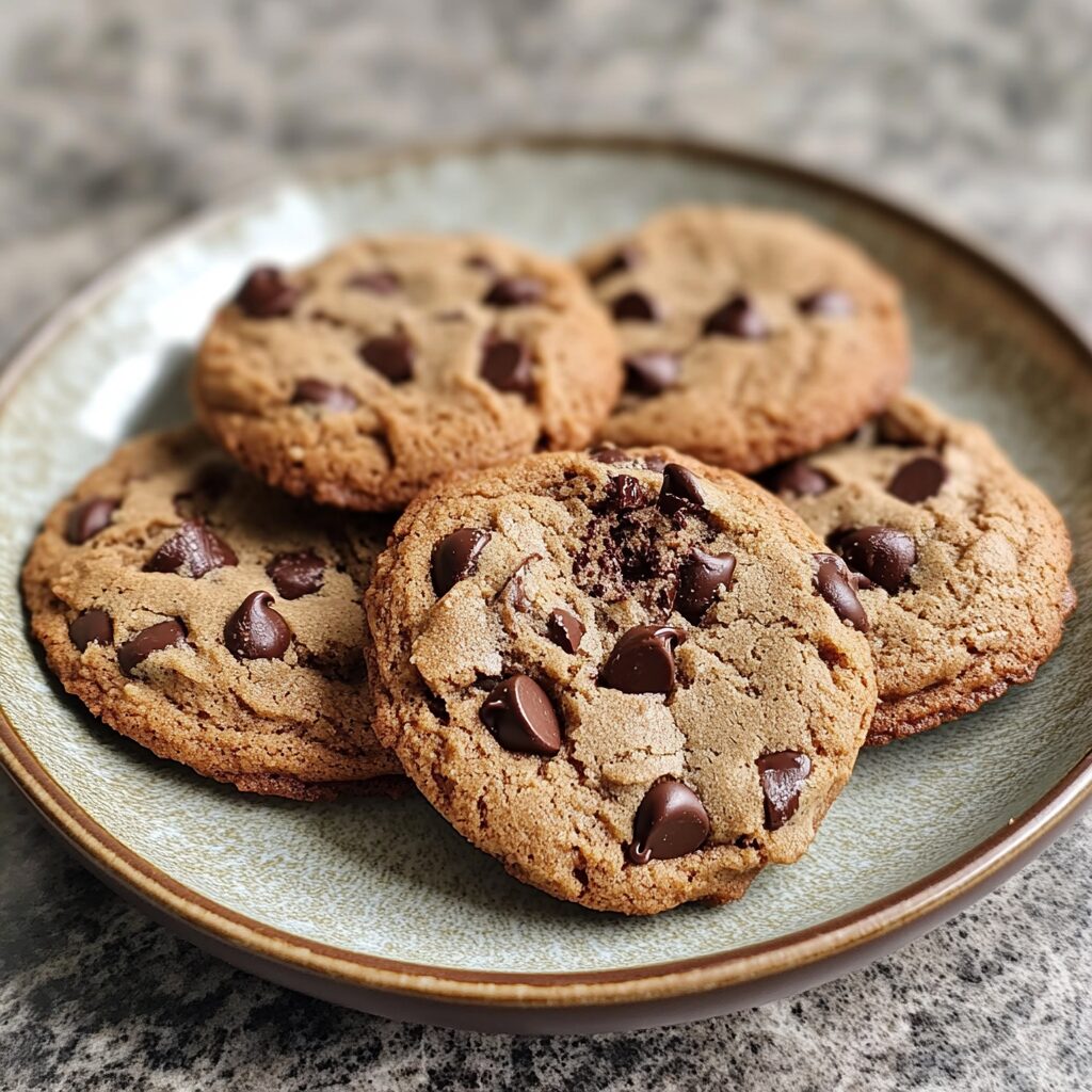 double chocolate chip cookies served fresh in natural light