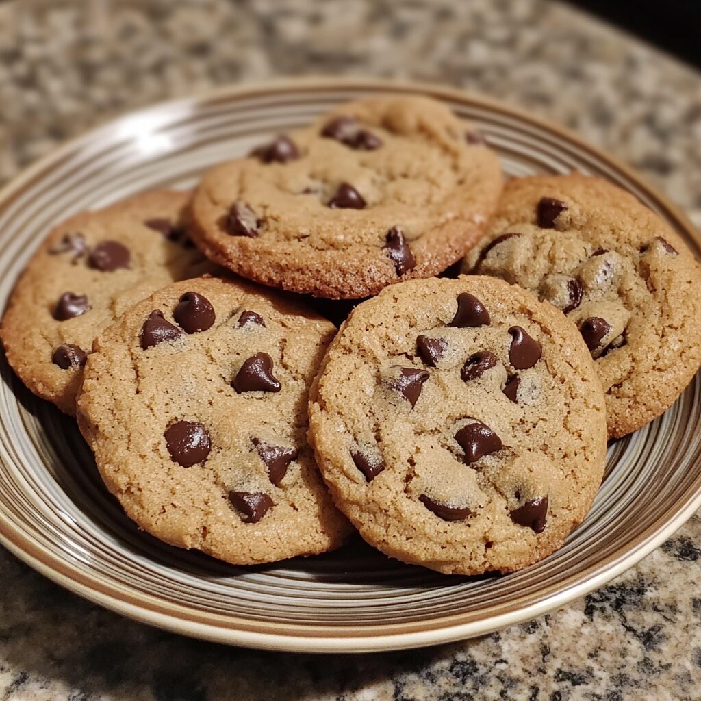 The Best Soft Chocolate Chip Cookies served fresh in natural light